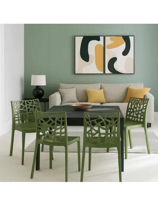 SEDIA MATRIX SENZA BRACCIOLI VERDE PINO 55x47x82cm