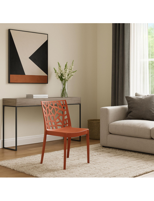 SEDIA MATRIX SENZA BRACCIOLI ROSSO MATTONE 55x47x82cm