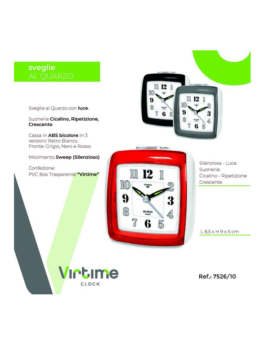 SWEEP SQUARE QUARTZ ALARM