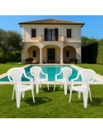 BIANCO POLTRONA CAPRI 56x58x90 CENTIMETRI
