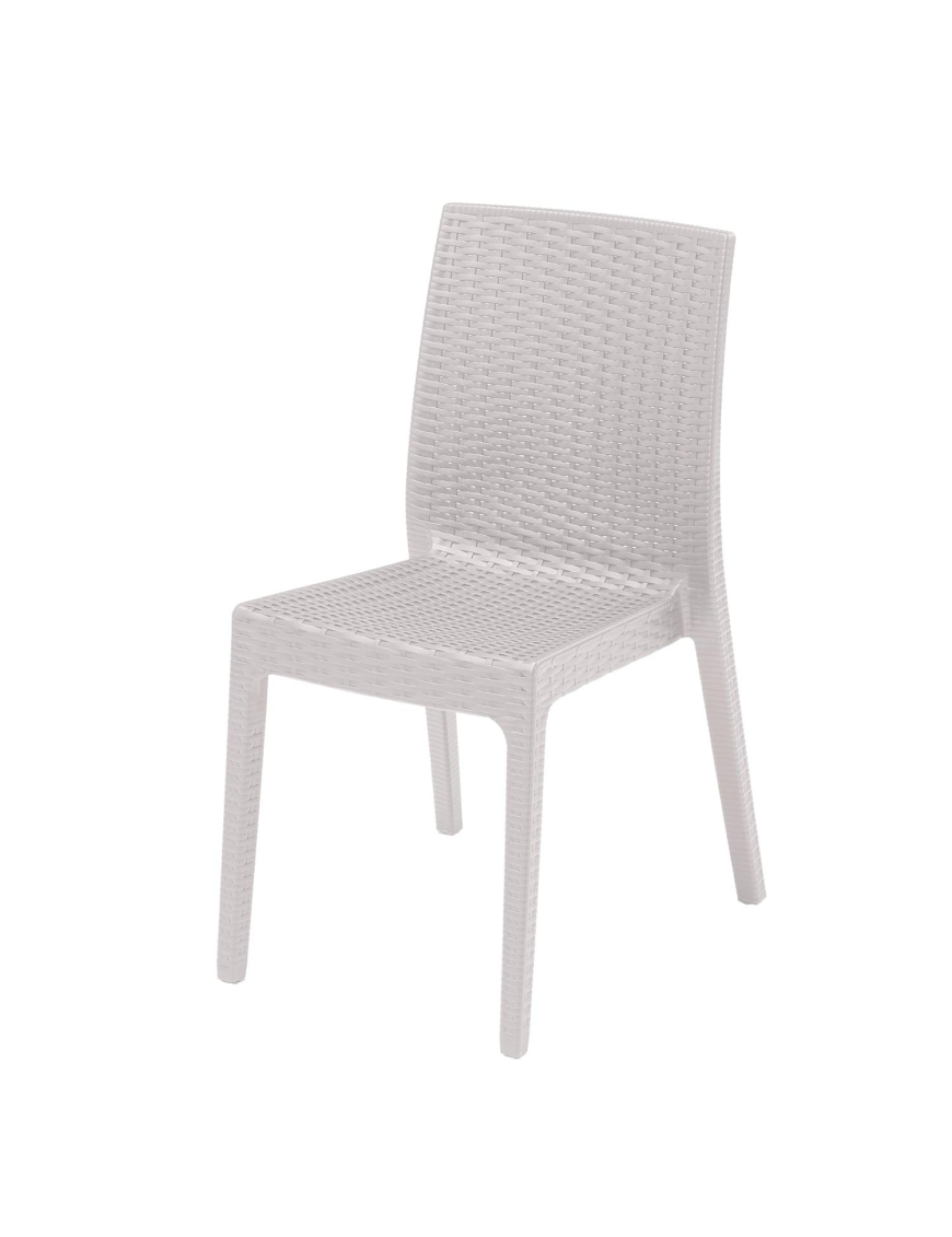 WHITE RATTAN LINE SELENE CHAIR WITHOUT ARMRESTS 55x46 CENTIMETERS