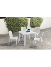 LINEA RATTAN BIANCO SEDIA SELENE SENZA BRACCIOLI 55x46 CENTIMETRI