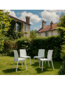 WHITE RATTAN LINE SELENE CHAIR WITHOUT ARMRESTS 55x46 CENTIMETERS