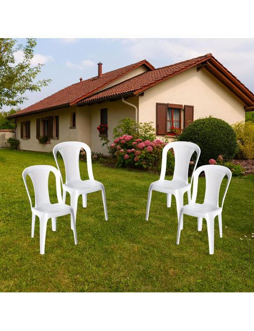 WHITE AURA ARMCHAIR 55x48x84 CENTIMETERS