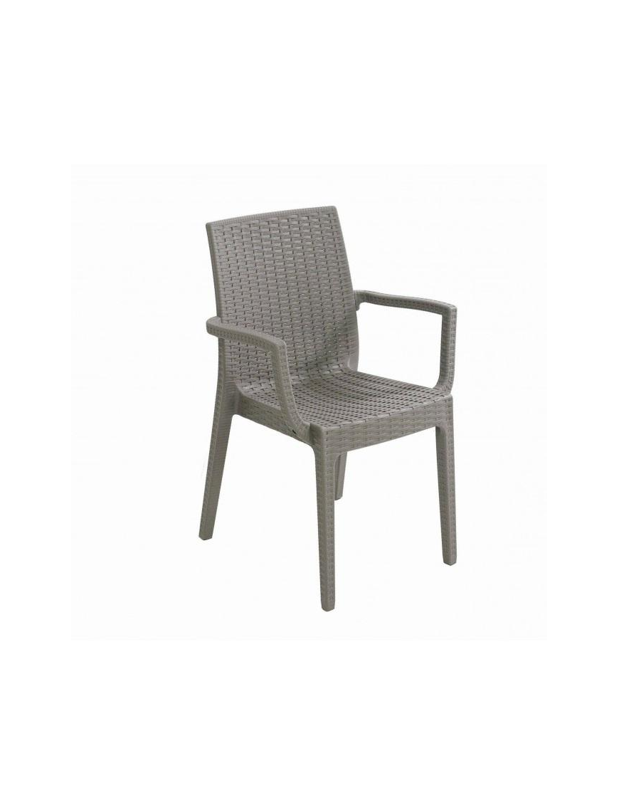 LINEA RATTAN TORTORA SEDIA DAFNE CON BRACCIOLI 55x54 CENTIMETRI