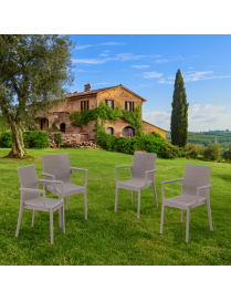 LINEA RATTAN TORTORA SEDIA DAFNE CON BRACCIOLI 55x54 CENTIMETRI