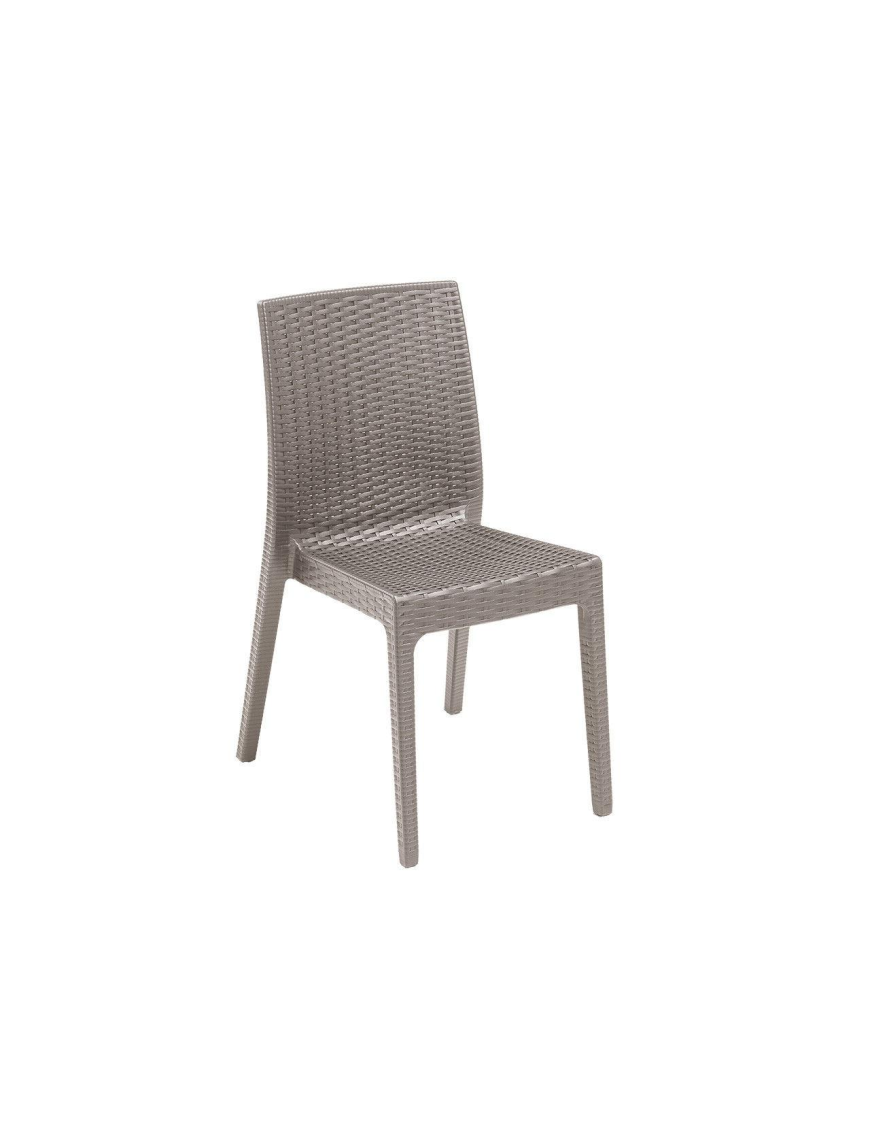 RATTAN LINE TAUPE SELENE CHAIR WITHOUT ARMRESTS 55x46 CENTIMETERS