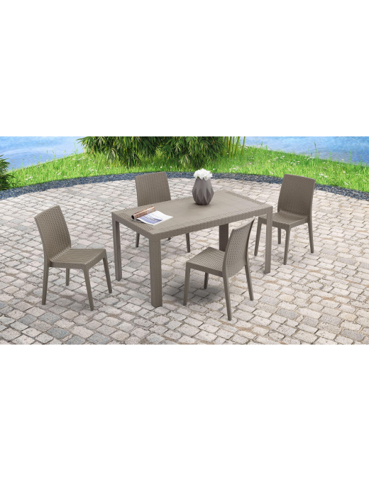 LINEA RATTAN TORTORA SEDIA SELENE SENZA BRACCIOLI 55x46 CENTIMETRI