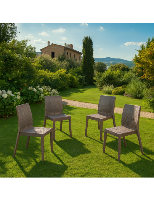 LINEA RATTAN TORTORA SEDIA SELENE SENZA BRACCIOLI 55x46 CENTIMETRI