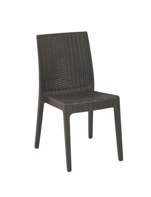 LINEA RATTAN MARRONE SEDIA SELENE SENZA BRACCIOLI 55x46 CENTIMETRI