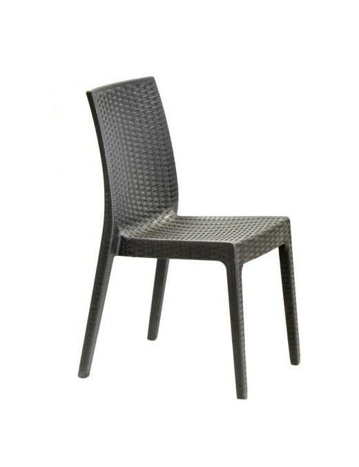LINEA RATTAN MARRONE SEDIA SELENE SENZA BRACCIOLI 55x46 CENTIMETRI