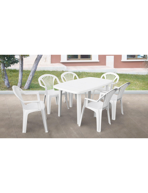 WHITE LIDO ARMCHAIR 57x58x82 CENTIMETERS
