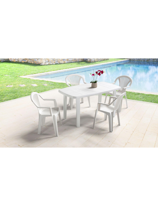 WHITE LIDO ARMCHAIR 57x58x82 CENTIMETERS