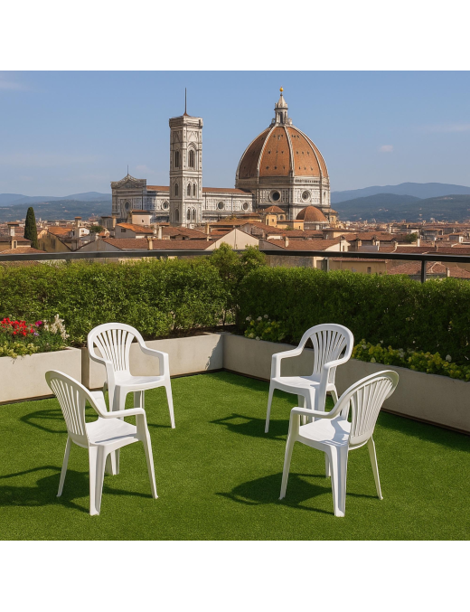 WHITE LIDO ARMCHAIR 57x58x82 CENTIMETERS