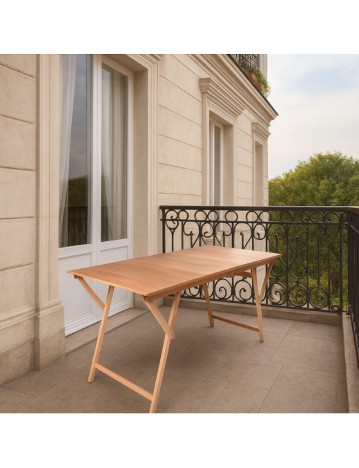 WOODEN TABLE 140x70 CENTIMETERS IN NATURAL WOOD
