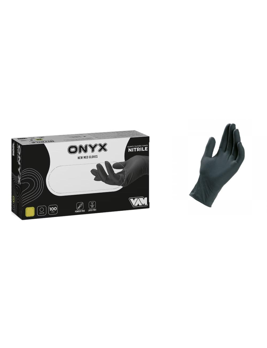 GUANTI NITRILE FEATHER NERO 100 PEZZI M