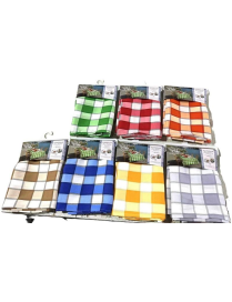 STAIN-RESISTANT CHECK TABLECLOTH 140x180 6 PIECES