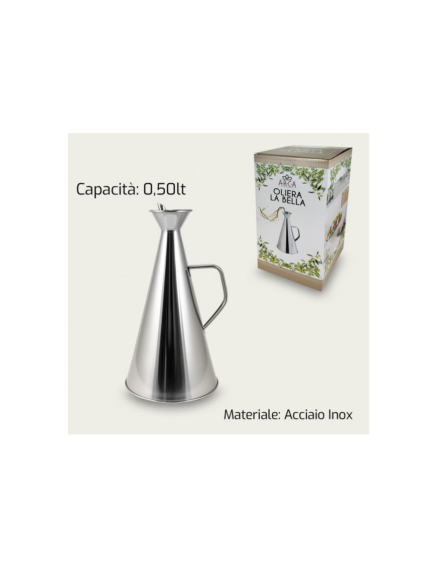 CONICAL STEEL OIL BOTTLE 0.50lt