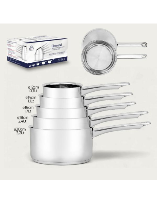 DIAMOND 1-HANDLE CASSEROLE 5 pieces