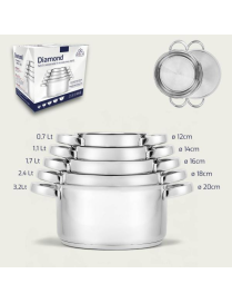 DIAMOND CASSERUOLE 2MANICI 5pezzi