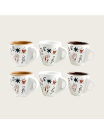 SET 6 TAZZE COFFEe' COLORI ASSORTIT