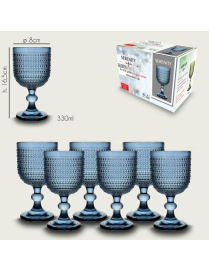 SET 6 CALICI SERENITY IN VETRO BLU