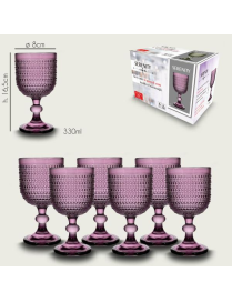 SET OF 6 SERENITY PURPLE GLASS GLASSES