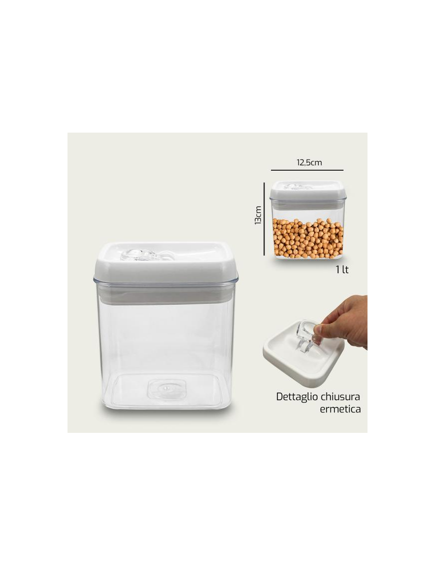 HERMETIC SQUARE CONTAINER 12.5xh13cm