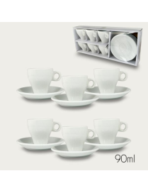 SERVIZIO CAFFE' 6pezzi CON PIATTINO 90ml