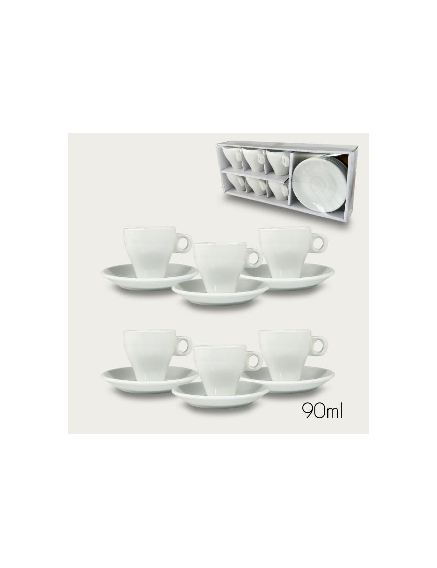 6-piece coffee set with 90ml saucer