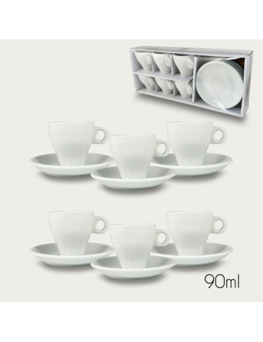 SERVIZIO CAFFE' 6pezzi CON PIATTINO 90ml
