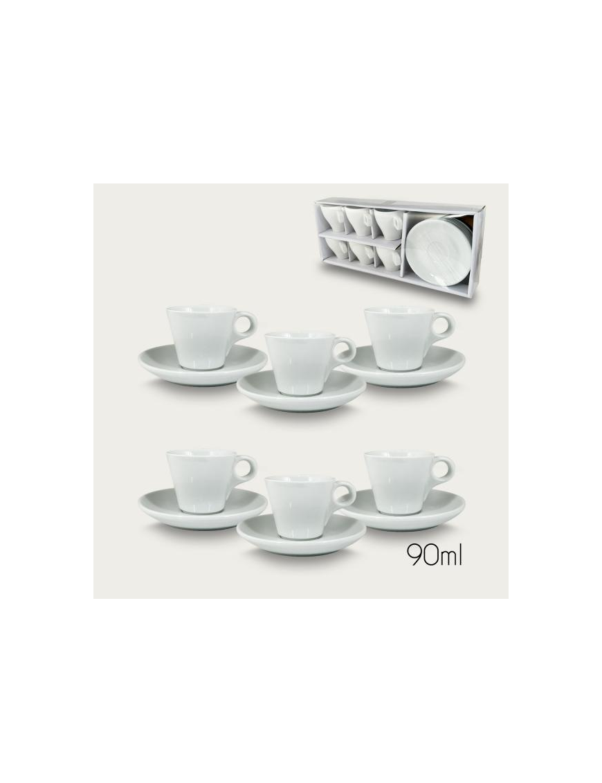 SERVIZIO CAFFE' 6pezzi CON PIATTINO 90ml