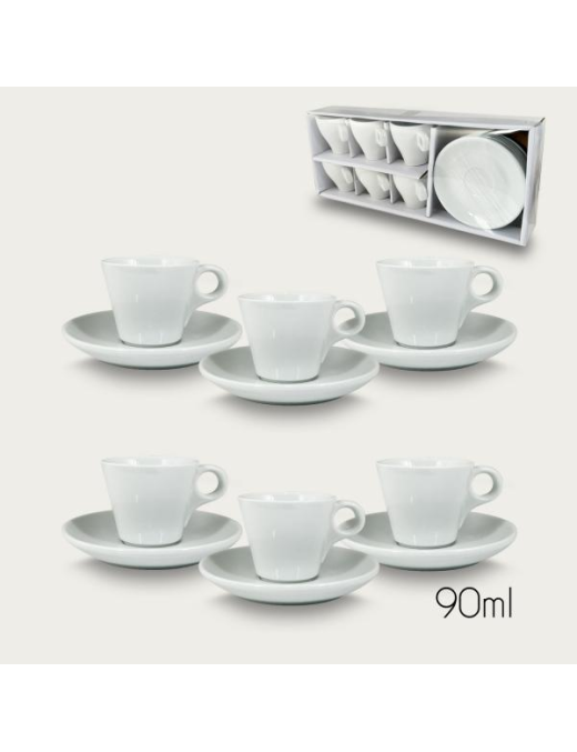SERVIZIO CAFFE' 6pezzi CON PIATTINO 90ml