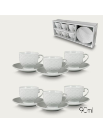 6-piece coffee set with 90ml saucer