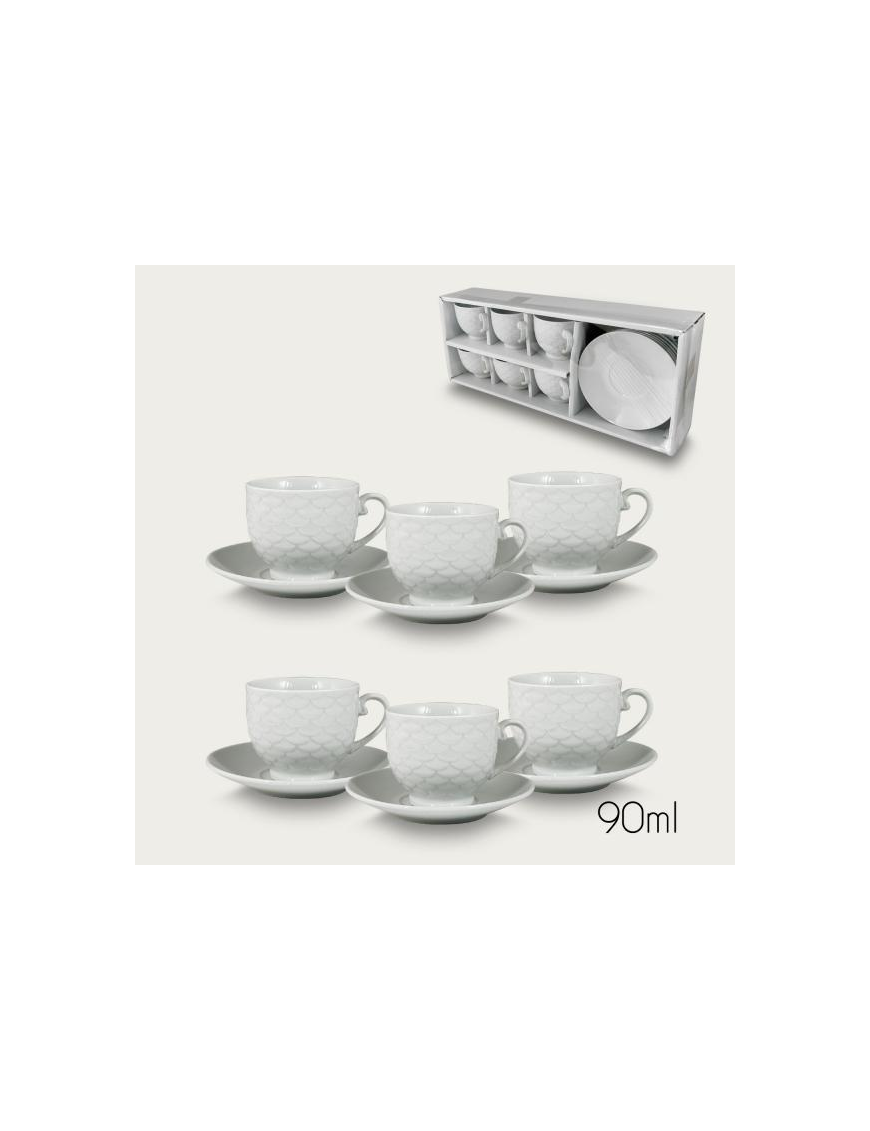 6-piece coffee set with 90ml saucer