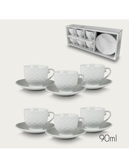 6-piece coffee set with 90ml saucer