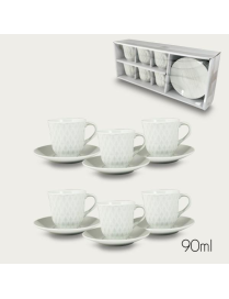 6-piece coffee set with 90ml saucer