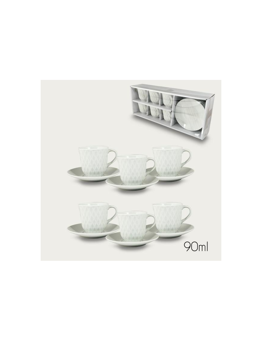 SERVIZIO CAFFE' 6pezzi CON PIATTINO 90ml