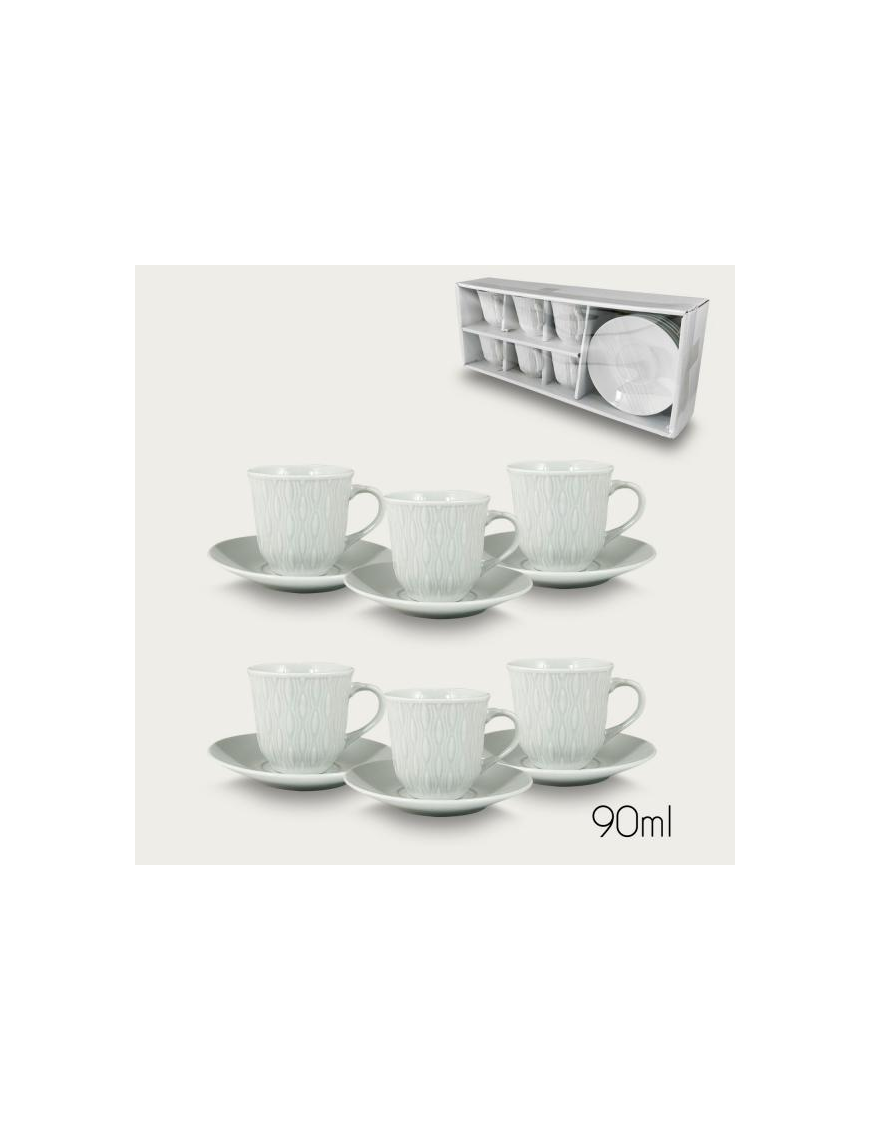 SERVIZIO CAFFE' 6pezzi CON PIATTINO 90ml