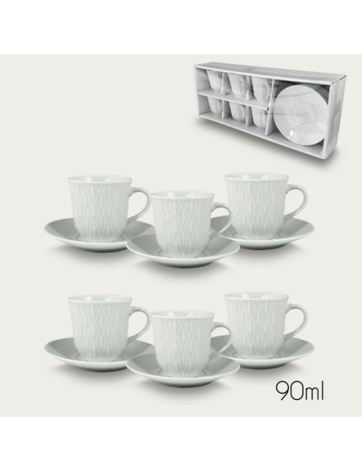 SERVIZIO CAFFE' 6pezzi CON PIATTINO 90ml