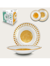 SERVIZIO TAVOLA CUORICINI ARANCIO 12pezzi