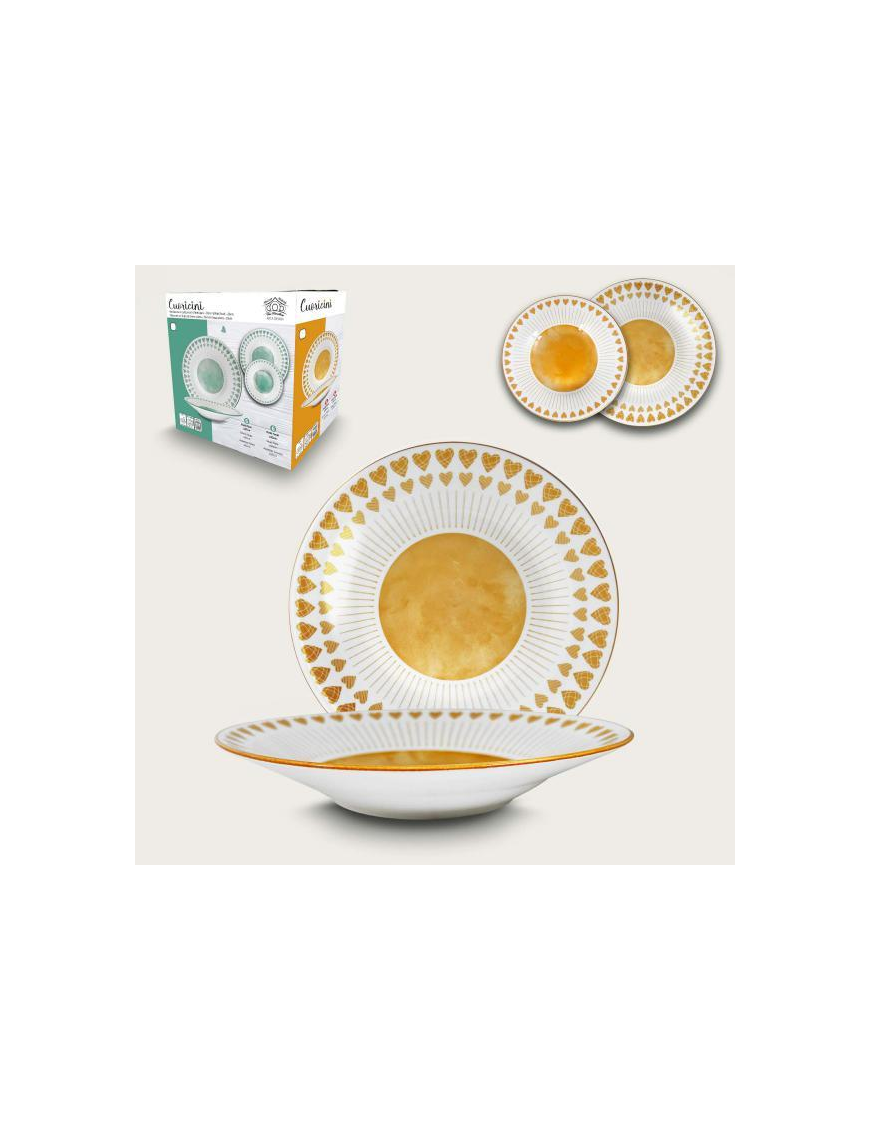 12-piece Orange Hearts Tableware Set