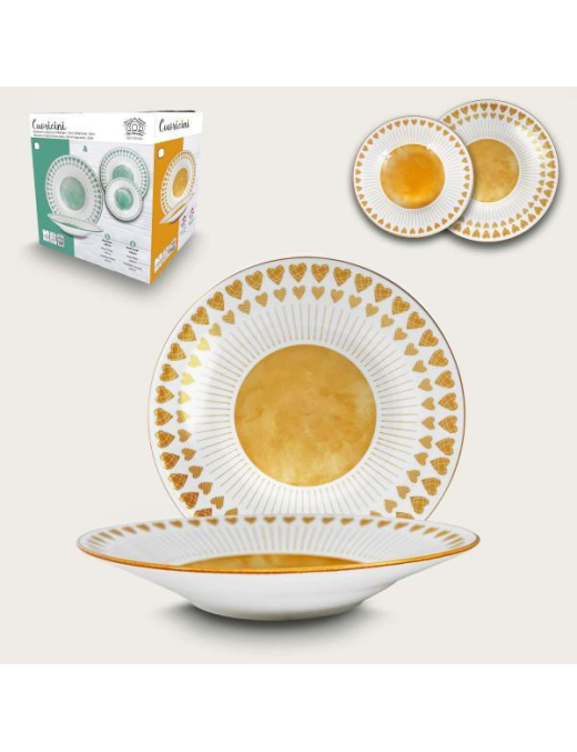 12-piece Orange Hearts Tableware Set