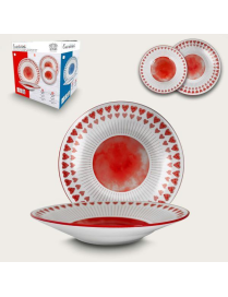SERVIZIO TAVOLA CUORICINI ROSSO 12pezzi