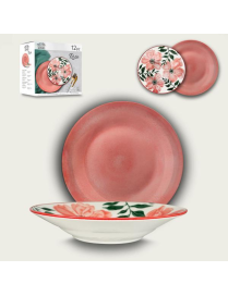SERVIZIO TAVOLA 12pezzi DECORO ROSE