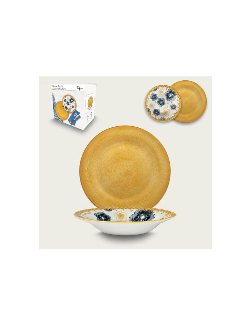 12-piece table service with five-petal decoration