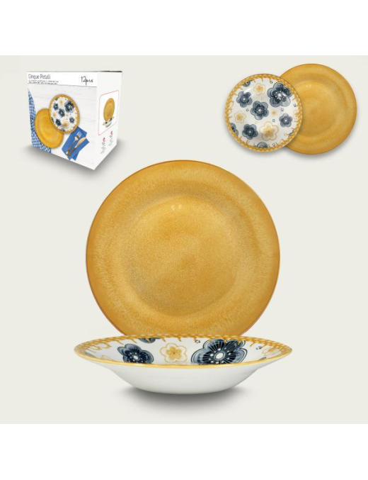 SERVIZIO TAVOLA 12pezzi DECORO CINQUE PETALI