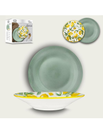 SERVIZIO TAVOLA 12pezzi DECORO LEMON