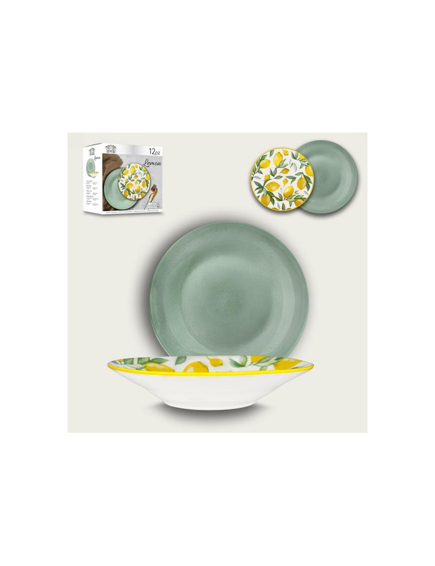 12-piece table service with lemon decoration