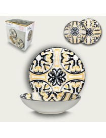 SERVIZIO TAVOLA 12pezzi DECORO VIETRI BLACK